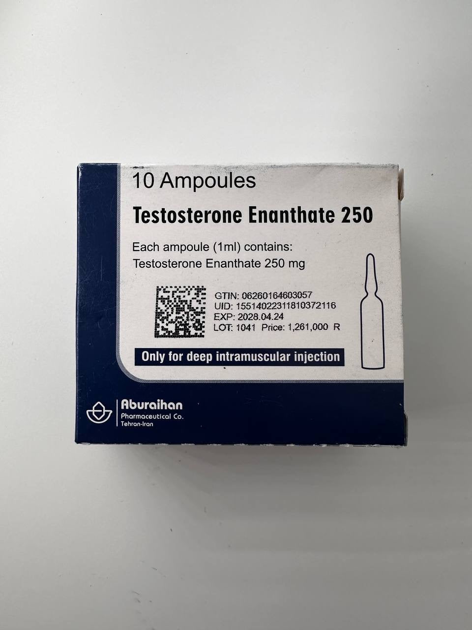 TESTOSTERON ENANTHATE ABURAIHAN (Iransk Test 250mg 10x1ml)